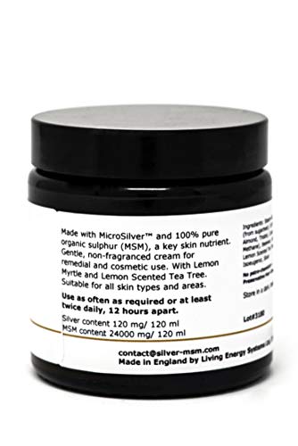 La crema Plata-MSM con aceites esenciales de limón mirto y de limón del árbol del té - 120 ml