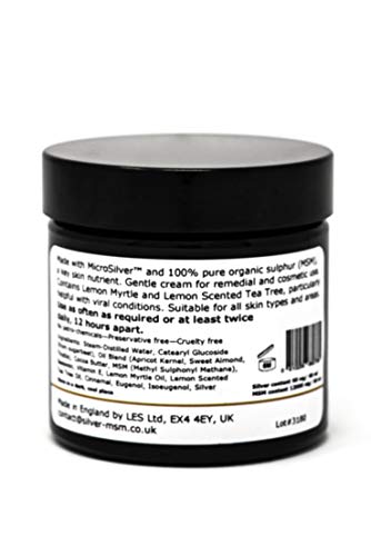 La crema Plata-MSM con aceites esenciales de limón mirto y de limón del árbol del té - 60 ml
