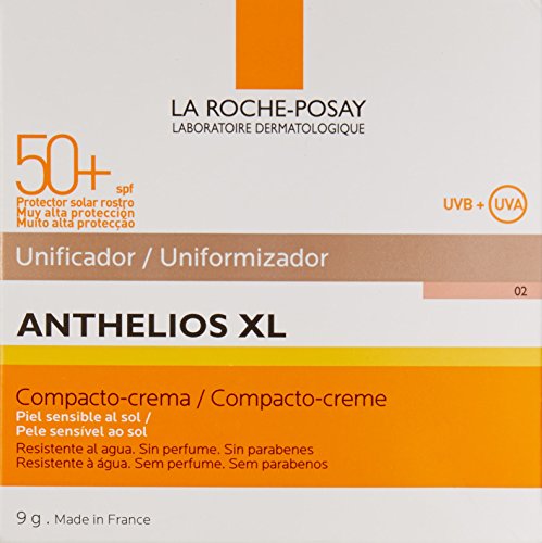 La Roche Posay Anthelios - Unificador Compacto, Crema Piel Sensible, 02 Tono Dorado SPF50+, 9 gr