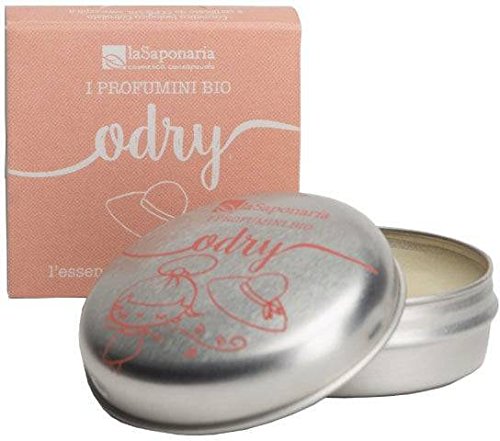 LA SAPONARIA - Perfume sólido "Odry" - La esencia de la feminidad - 100% natural - Rico en aceites esenciales - para la piel y el cabello - Vegano - Hecho con cera de arroz y almendras - 15 ml
