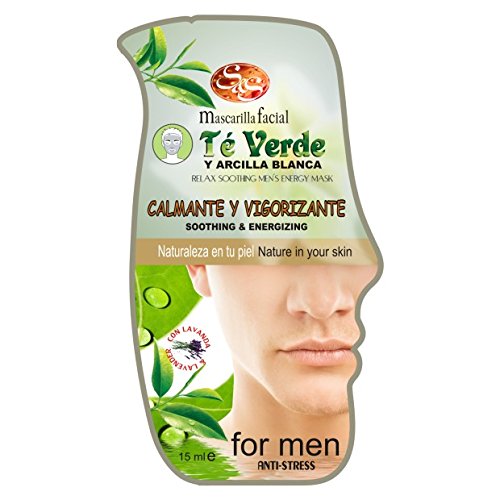 Laboratorio SyS Mascarilla Facial Té Verde y Arcilla Hombre - 24 Paquetes de 1 x 15 ml - Total: 360 ml