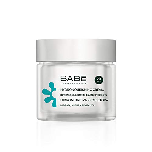 Laboratorios Babé - Crema Facial Hidratante Protectora SPF20 50 ml, 3 en 1, Nutritiva, Protectora, Aspecto Fresco y Luminoso |Piel Seca, Protección Solar UVB y UVA