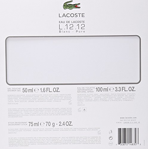 Lacoste  - Eau de Toilette 100 ml, Gel de Ducha 50ml + Desodorante Stick 75 ml