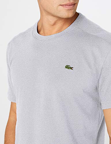 Lacoste TH7618, Camiseta para Hombre, Gris (Argent Chiné Cca), Large (Talla del fabricante: 5)
