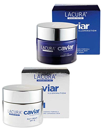 LACURA CAVIAR - 50 ml Crema de día + 50 ml de crema de noche, juego de crema antienvejecimiento para la piel