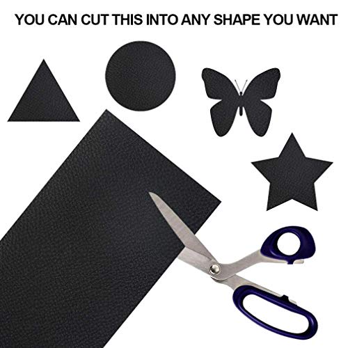 Lagigo 12 Piezas De ReparacióN De Cuero Parches, Primeros Auxilios Autoadhesivos para SofáS, Asientos para Autos, Bolsos, Chaquetas, Agujeros Fijos, Rasgaduras, Quemaduras, Manchas (Negro, 10X20CM)