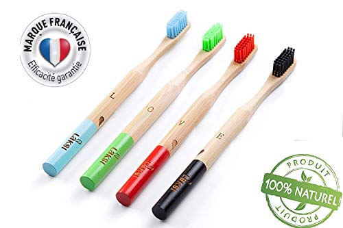 LAKSI Cepillo de dientes biodegradable Cepillo de dientes compostable Cepillo de dientes natural de bambú vegetariano Cepillo de dientes muy suave