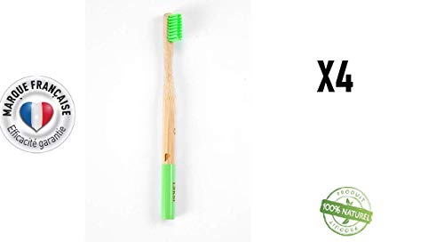 LAKSI Cepillo de dientes biodegradable Cepillo de dientes compostable Cepillo de dientes natural de bambú vegetariano Cepillo de dientes muy suave