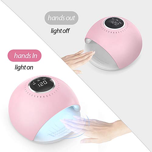 Laluztop Lámpara LED UV Uñas 84W Secador de Uñas Profesional LED UV Gel Curado Máquina con 42 Lámparas de Secado Rápido, Sensor Automático, Temporizador 30s/60s/120s para Todos Gel