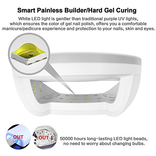 Lámpara Led Uñas SUNUV 48W UV Secador Smart 2.0 para Esmalte de Uñas de Gel Pro Salón Curado sin Dolor en Manicura/ Pedicura SUN7