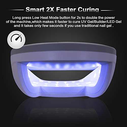 Lámpara Led Uñas SUNUV 48W UV Secador Smart 2.0 para Esmalte de Uñas de Gel Pro Salón Curado sin Dolor en Manicura/ Pedicura SUN7