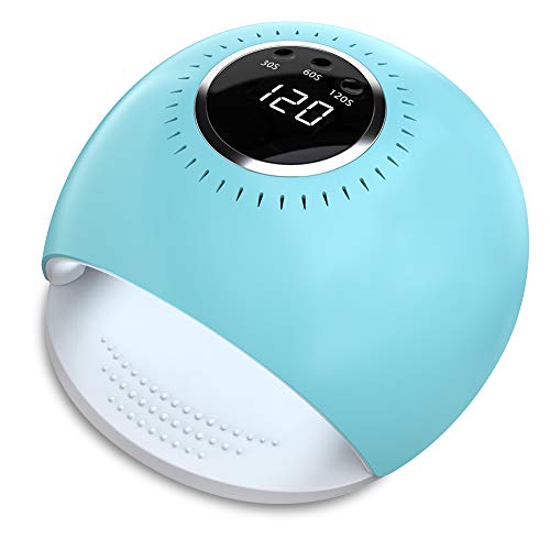 Lámpara LED UV Uñas - 84W Secador de Uñas con 5 segundos de secado rapido y Sensor Automático para manicura/pedicura de esmalte de uñas (azul)