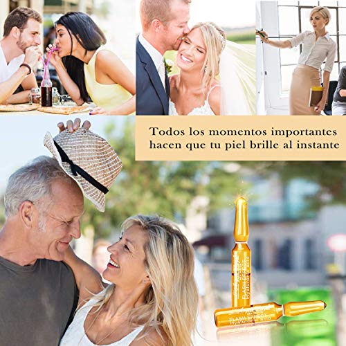 L'Angela Royal Ampollas Flash Effect, Ácido Hialurónico, Hidratación Instantánea, Efecto Tensor inmediato, Antienvejecimiento, Para Piel Seca, Grasa Y Mixta, 5 x 1.5ml