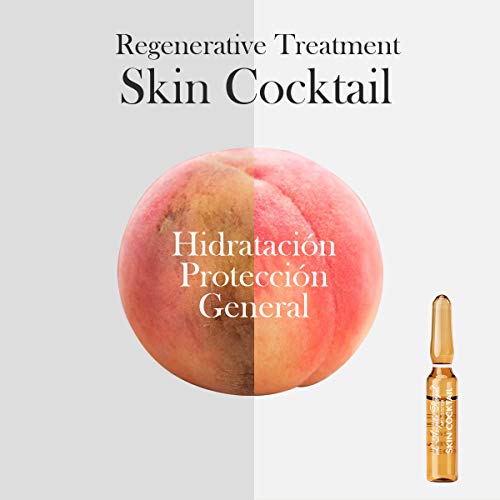 L'Angela Royal Ampollas Skin Cocktail, Ácido Hialurónico, DMAE, Colágeno y Glucógeno Marino, Hidratante, Reductor De Arrugas, Antienvejecimiento, Tratamiento Facial, Para Piel Seca y Mixta, 5 x 2ml