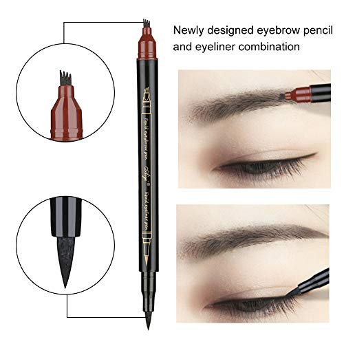 Lápiz de Cejas, Eyebrow Pencil, Eyebrow Tattoo Pen, Lápiz de Cejas Líquido 3D, con cuatro puntas duraderas, larga duración, impermeable, aspecto natural, 4Pcs