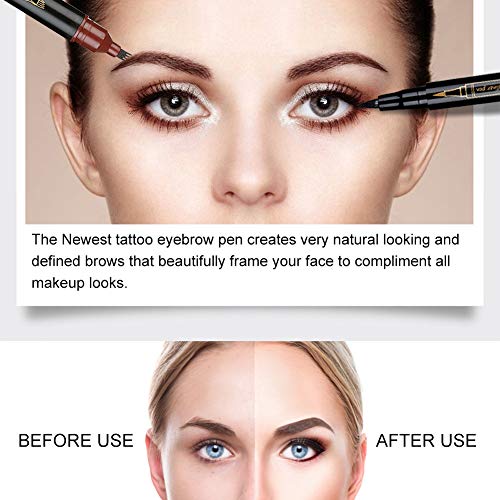 Lápiz de Cejas, Eyebrow Pencil, Eyebrow Tattoo Pen, Lápiz de Cejas Líquido 3D, con cuatro puntas duraderas, larga duración, impermeable, aspecto natural, 4Pcs
