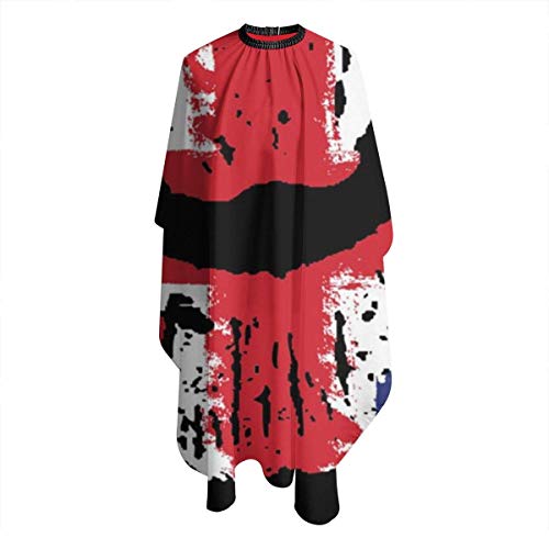 Lápiz labial de bandera de Gran Bretaña en los labios Delantal de corte de pelo unisex para peluquería teñida Anti estática bata capa 55x66 en