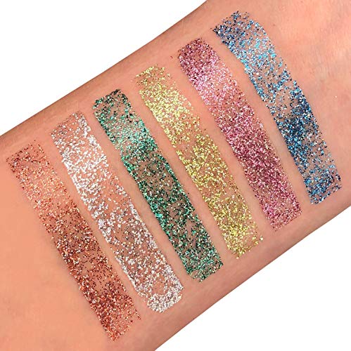 Lápiz Labial Holográfico Brillante por Moon Glitter - 5g - Set de regalo con 6 barras de labios: plata, rosa, dorado, oro rosa, azul y verde