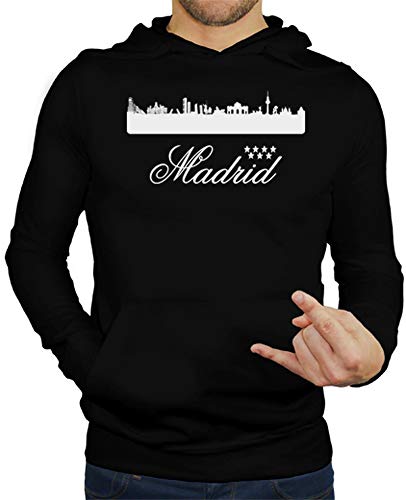 latostadora - Jersey Madrid Skyline Espana para Hombre Negro XL