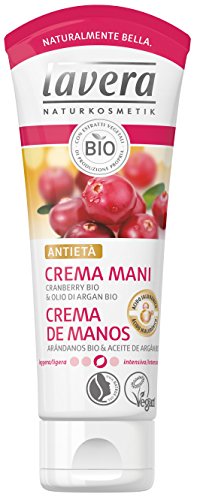 Lavera Crema de Manos Antienvejecimiento con Extracto de Arándanos Bio & Aceite de Argán Bio - Intensiva - vegano - cosméticos naturales 100% certificados - cuidado de la piel - 4 Recipientes de 75 ml