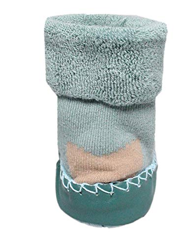LCH Bebé Niño Infantil Invierno Anti-deslizante Animal Zapato Zapatilla Calcetines Mocasines - Cian Azul Sello, 1-2 Years