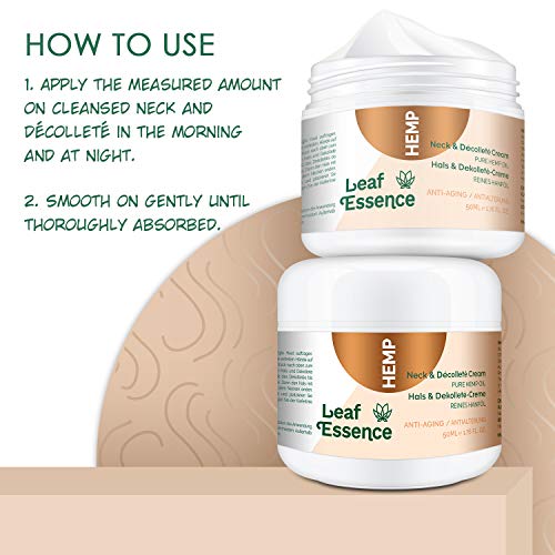 Leaf Essence Neck Cream, humectante antienvejecimiento para cuello y escote | Crema para tensar el cuello, borrar las arrugas de la piel crepé, las líneas finas de la piel y la papada (50 ml)