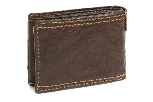 LEAS Cartera para señores Monedero para señoras, Piel auténtica de búfalo, marrón Pure-Nature-Collection''