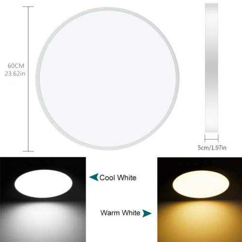 LED Lámpara de Techo 48W Plafón Led de Techo 3840Lúmenes Regulable 3000-6000K Φ60cm Redonda Moderna Cocina Balcón Pasillo Baño Iluminación Interior