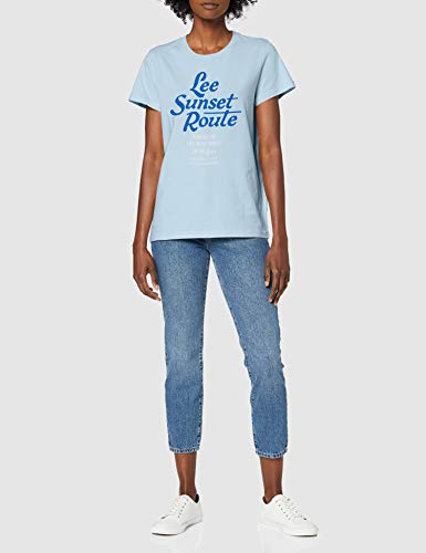 Lee Graphic tee Camiseta, Azul (Sky Blue Nº), S para Mujer