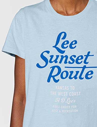 Lee Graphic tee Camiseta, Azul (Sky Blue Nº), S para Mujer