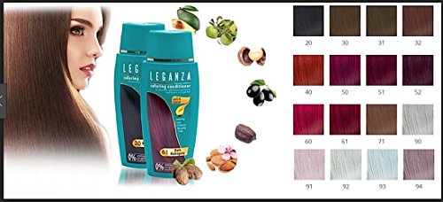 Leganza, 7 aceites naturales, bálsamo para el pelo de color berenjena 52