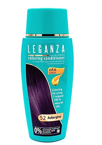 Leganza, 7 aceites naturales, bálsamo para el pelo de color berenjena 52