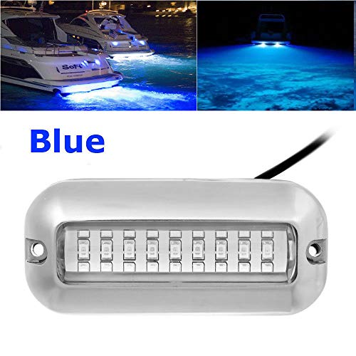 LemonBest Luces LED a Prueba de Agua para Barcos, luz de Espejo de Acero Inoxidable para Barcos Accesorios de embarcaciones Marinas a Prueba de Agua (Azul)