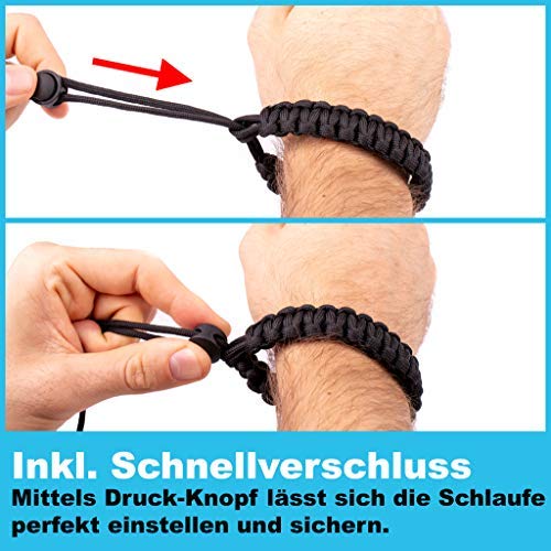 Lens-Aid Correa de Mano para Cámaras de Fotos – Correa de Muñeca de Paracord para Llevar la Cáma-ra Digital, DSLR réflex, compacta