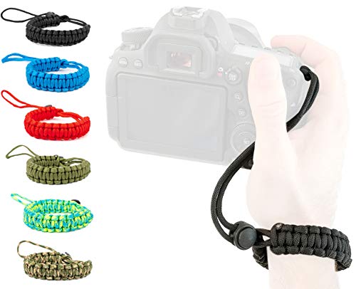 Lens-Aid Correa de Mano para Cámaras de Fotos – Correa de Muñeca de Paracord para Llevar la Cáma-ra Digital, DSLR réflex, compacta
