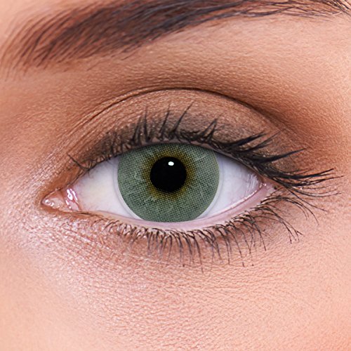 Lentes de contacto grises naturales 'Platinum Grey' de alta cobertura + contenedor de LENZOTICA I 1 par (2 piezas) I DIA 14.00 I sin aumento I 0,00 dioptrías