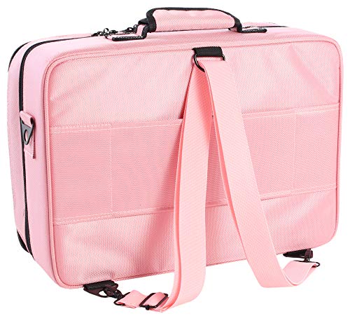 Leonardo LEO50821 Estuche de Maquillaje Estuche de Maquillaje Profesional Estuche de Maquillaje Estuche de Viaje para maquillador Grande con Espejo