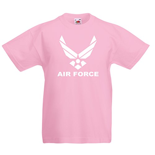 lepni.me Camiseta para Niño/Niña United States Air Force (USAF) - U. S. Army, USA Armed Forces (1-2 Years Rosado Blanco)