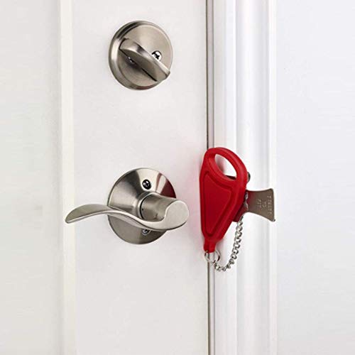 Lezed Cerradura de la Puerta de Seguridad Portátil de Hebilla Cerradura Antirrobo Pestillo Temporal para Puerta Portable Lock Portable Security Door Lock Hotel Door Stopper Bloqueo de Viaje Bloqueo