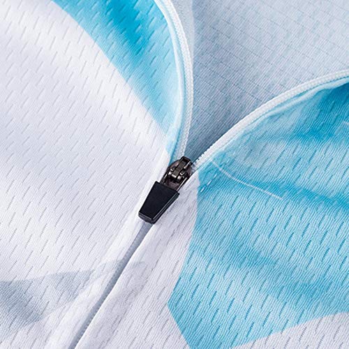 Libertroy - Camiseta de manga corta para mujer, diseño con texto en francés "Petit Frais Fresis", color azul claro