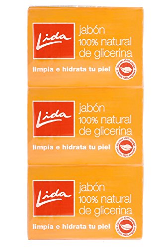 Lida - Jabón pastilla glicerina, 3 unidades