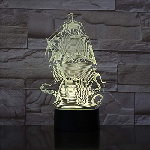 Lights Sailing Pirates Ofrece Adolescentes decoren la luz Nocturna Visual en el Dormitorio