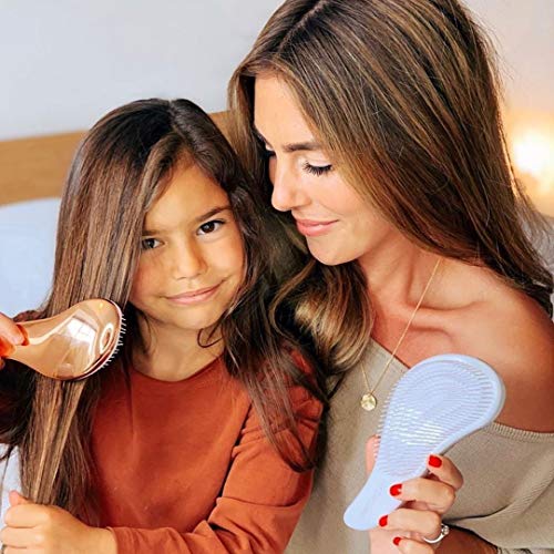 Lily England Set 2x Cepillos de Pelo Desenredantes - Los Mejores Cepillos Antienredos para Pelo Mojado, Seco, Fino, Grueso, Rizado. Para Mujeres y Niños. Se Acabaron los Nudos (Gris Mármol/Oro Rosa)