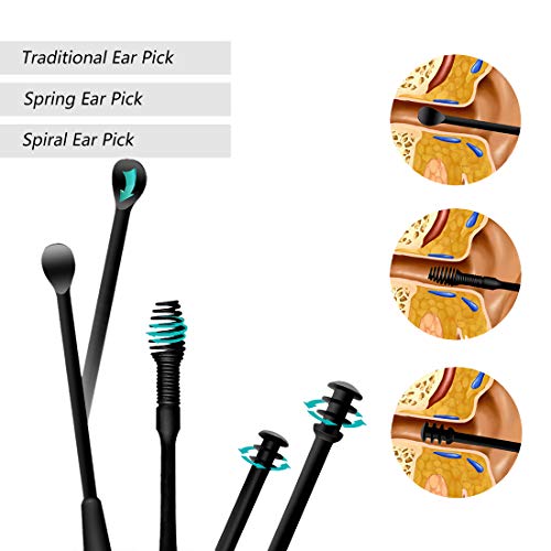 Limpiador de Oídos - 4PCS Removedor de Cera de Oído inteligente, para bebés, Trabajo para pequeños canales auditivos, diseño perfecto de una pieza, jóvenes y adolescentes adultos
