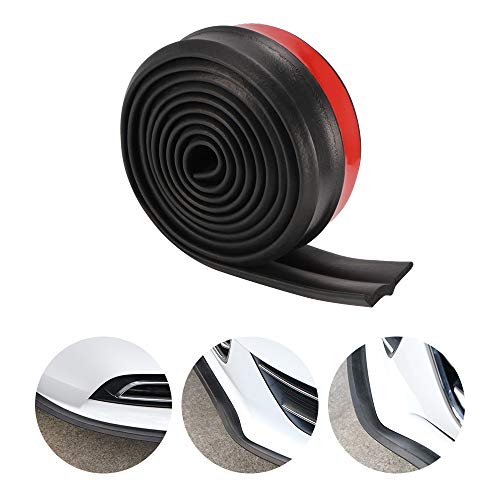 Lip Universal, Protector Parachoques Coche, 2.5M Lip Coche Parachoques delantero Lip Splitter Spoiler Goma,