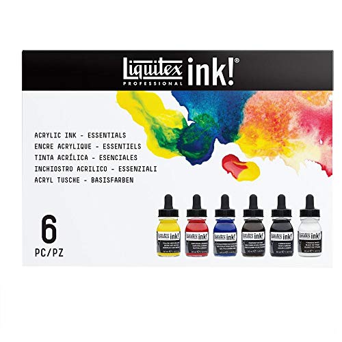 Liquitex Ink Pack de 6 tintas acrílicas extrafinas, Essentials Set, 30 ml