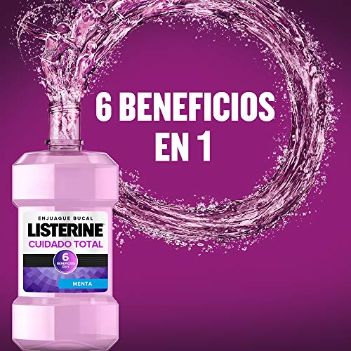Listerine, Enjuague Bucal Cuidado Total, Sabor Menta, 1000 ml