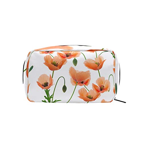 LIUBT - Neceser de viaje con diseño de amapolas y flores, organizador multifunción para mujer