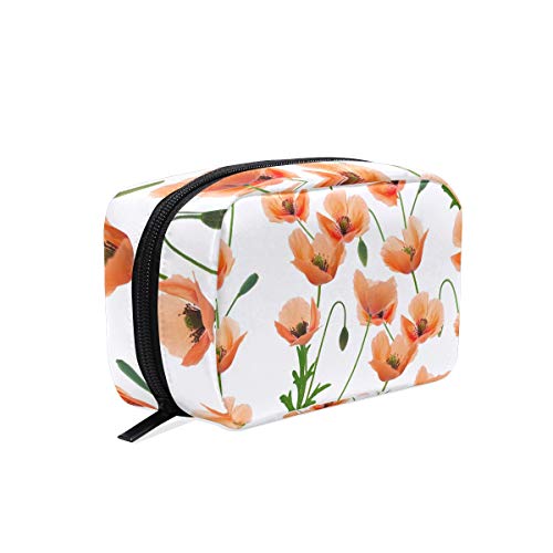 LIUBT - Neceser de viaje con diseño de amapolas y flores, organizador multifunción para mujer