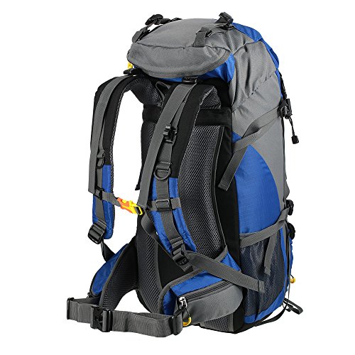 Lixada Mochila de Senderismo 50L con Cubierta Impermeable Mochila de Marcha Trekking Camping Deporte al Aire Libre